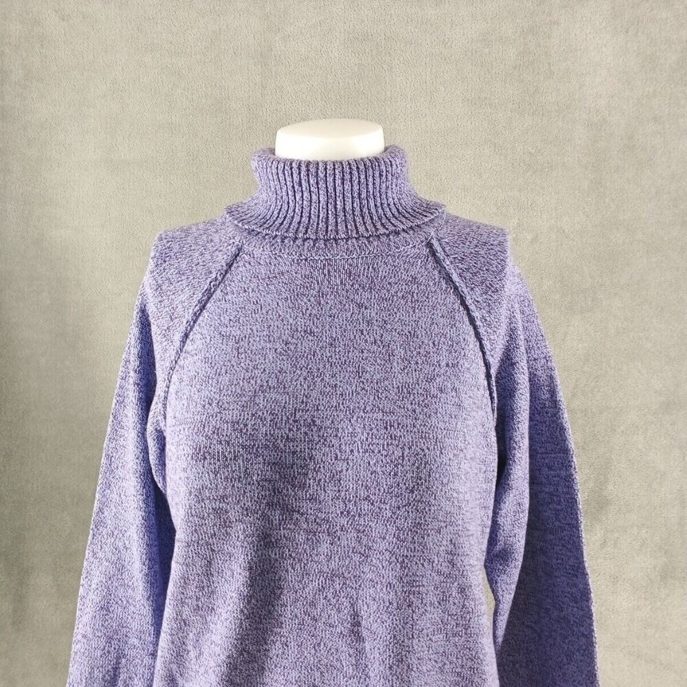 NWT KAREN SCOTT Fall Cozy Turtleneck Sweater MEDIUM(8-10)Lavender 100% Cotton - Picture 2 of 15